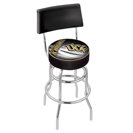Holland Bar Stool Co 30" Chrome 2-Ring Central Florida Swivel Bar Stool, Back L7C430CenFla-D2